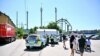 Police officers work at the scene after a roller coaster accident took place at an amusement park, according to the police, in Stockholm, Sweden, June 25, 2023. (Claudio Bresciani/TT News Agency/via Reuters)