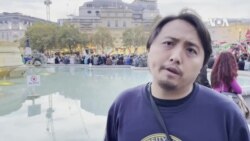參加倫敦示威的廣州學生Francis渴望中國有一天得到民主自由