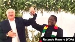 Zimbabwe President Emmerson Mnangagwa with his Belarus counterpart, President Alexander Lukashenko