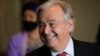 U.N. Secretary-General Antonio Guterres smiles while speaking to the media as U.N. General Assembly appointed him for a second five-year term from January 1, 2022, in New York City, New York, U.S., June 18, 2021.