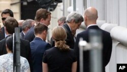 El secretario de Estado de EE.UU., John Kerry, legend al sitio de las negociaciones nucleares en Viena, este miércoles, 8 de julio de 2015.
