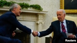北约秘书长延斯·斯托尔滕贝格(Jens Stoltenberg)星期一(6月17日）在白宫会见美国总统拜登。（路透社）
