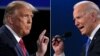 Président elect Joe Biden (D) na président Donald Trump (G) na bilili ya kosangisa, 22 octobre 2020.