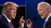 Président elect Joe Biden (D) na président Donald Trump (G) na bilili ya kosangisa, 22 octobre 2020.