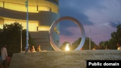 Artist rendering of The National Native American Veterans Memorial, Warriors' Circle of Honor, Harvey Pratt (Cheyenne/Arapaho).