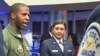 Kenyatta Ruffin (L), one of 45 African American fighter pilots in the US Air Force, was motivated by the heroics of the Tuskegee Airmen, an all black fighter squadron during World War II, in Chicago, February 2012.