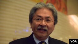 香港特首選舉參選人曾俊華 (美國之音湯惠芸拍攝)