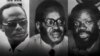 Holden Roberto, fundador da FNLA, Agostinho Neto, fundador do MPLA, e Jonas Savimbi, fundador da UNITA
