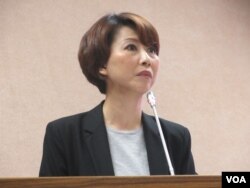 台灣執政黨民進黨立委陳亭妃。(美國之音張永泰拍攝)