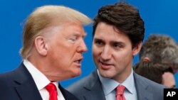 Donald Trump e o primeiro ministro do Canadá Justin Trudeau
