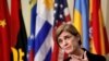 U.S. Ambassador to the U.N. Samantha Power addresses the media following a Security Council vote aimed at ensuring that U.N. officials could monitor evacuations from the Syrian city of Aleppo, Dec. 19, 2016.