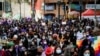 Marcha durante las celebraciones del Día Internacional de la Mujer en Bogotá, Colombia, el 8 de marzo de 2021.
