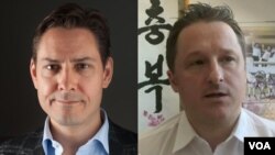 加拿大公民康明凯（左）和迈克尔·斯帕弗被中国以涉嫌危害中国国家安全的指称逮捕。