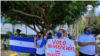 Foto del 20 de octubre de 2020 donde la diáspora nicaragüense en Costa Rica exige un cambio político para su país. [Foto Armando Gómez].