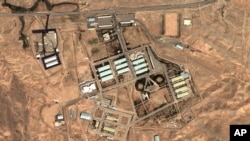 Una foto de satélite del sitio militar de Parchin, tomada en agosto de 2004.