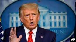 Presidente Donald Trump na Casa Branca. 31 agosto, 2020, em Washington. (AP Photo/Andrew Harnik)