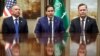 Secretário de Estado americano, Marco Rubio (cen) na Arábia Saudita