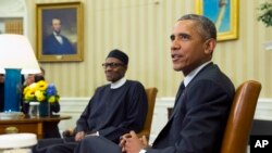 El presidente Barack Obama recibió en la Casa Blanca al presidente nigeriano Muhammadu Buhari, el lunes, 20 de julio de 2015.

